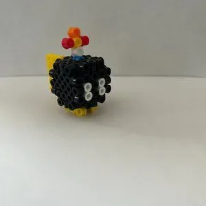 Hand Crafted Other 3d Perler Bead Mini Figurine Of A Bobomb